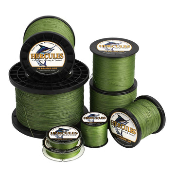1500M 1640Yds Army Green 10lb-200lb HERCULES PE braid Fishing Line 8 Strands HERCULES
